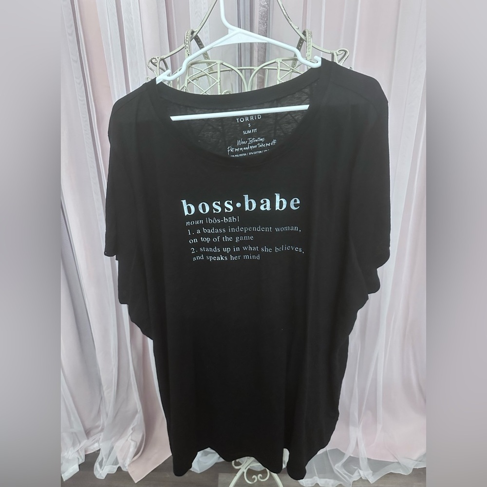 Torrid Black Boss Babe Tee